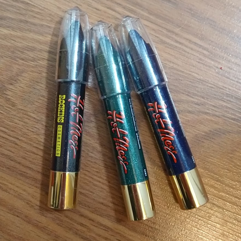 Hot Mess eyeliners (3) black,blue and green